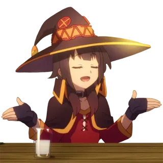 🤷‍♀️ Megumin Konosuba Anime, Konosuba, Megumin, strega, magia, carino telegram sticker