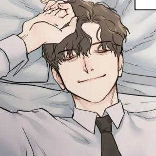 🧋 man, anime style, cartoon, portrait, tie, illustration telegram sticker