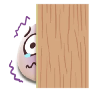 😖 assustado, escondido, desenho animado, tímido, chorando telegram sticker