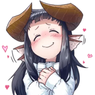 ❤ Anime, Carino, Demone, Ragazza, Cuori, Ragazza mostro telegram sticker