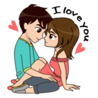 ❤ 漫画, カップル, 愛, ロマンス, ハート, 関係 telegram sticker