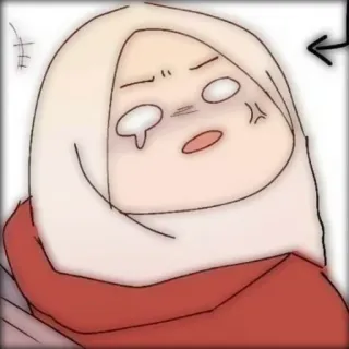 🤸‍♀ Anime, Cartoon, Vrouw, Hoofddoek, Moslim, Huilend telegram sticker