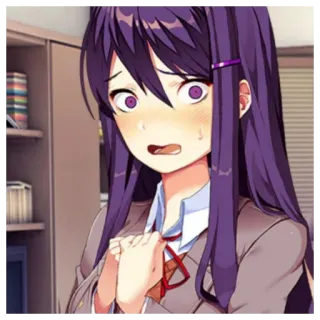 😨 Yuri Doki Doki Literature Club! Anime, Manga, Doki Doki Literature Club, Yuri, Horror Spiel, Visual Novel telegram sticker