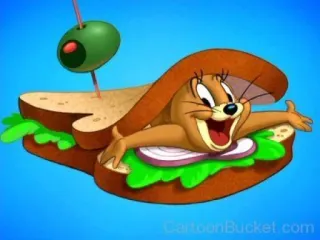 😋 Jerry Tom and Jerry Kartun, Tikus, Sandwich, Makanan, Karakter, Lucu telegram sticker