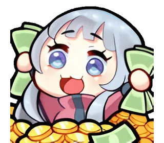 💝 动漫, 钱, 硬币, 财富, 卡通, 可爱 telegram sticker