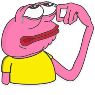 😿 chorando, triste, personagem, desenho animado, emocional, rosa, amarelo telegram sticker