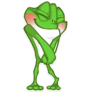 😊 katak, kartun, imut, hijau, senang, binatang telegram sticker