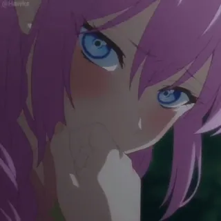 🔥 Anime, Mädchen, pinke Haare, süß, Manga telegram sticker