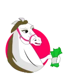 🐎 ม้า, เงิน, การ์ตูน, สัตว์, เงินสด, ความมั่งคั่ง telegram sticker