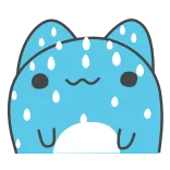 😅 animal, chat, mignon, bleu, dessin animé whatsapp sticker