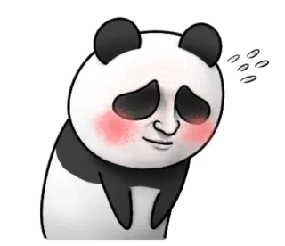 😳 Panda, Zwierzę, Śmieszne, Smutne, Kreskówka, Meme telegram sticker