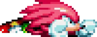 🛬 Knuckles Sonic the Hedgehog knuckles, sonic, video game, pixel art, character telegram sticker