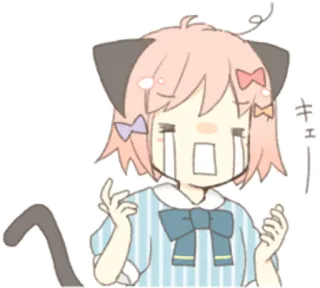 😭 キュ Anime, Orelhas de gato, Fofo, Kawaii, Mangá, Chorando telegram sticker