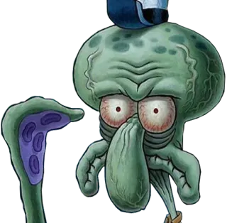 🦑 Squidward Tentacles Spongebob Squarepants calamar, spongebob, dessin animé, calamard, poulpe telegram sticker