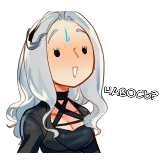 😨 ЧАВОСЬ? cartoon, woman, surprised, anime, female, russian, question telegram sticker