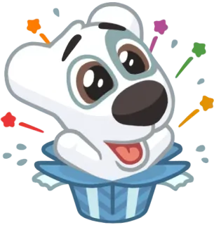 🎁 animal, chien, dessin animé, boîte, mignon, illustration whatsapp sticker