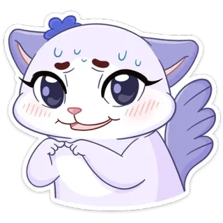 😅 chat, mignon, sticker, dessin animé, animé, apeuré, nerveux whatsapp sticker