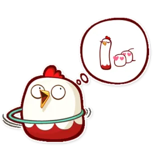 💭 chicken, cartoon, food, cute, animal, sticker telegram sticker