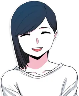 🙂 Anime, Mujer, Chica, Sonrisa, Dibujos animados, Persona, Feliz whatsapp sticker