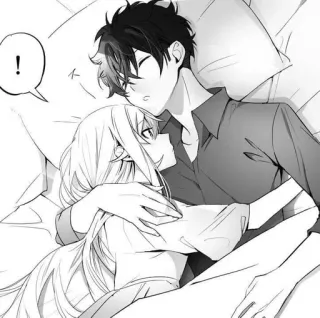 🌟 ! anime, manga, couple, romance, love, bed telegram sticker