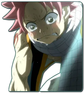 😭 Natsu Dragneel Fairy Tail anime, crying, sad, Natsu Dragneel, Fairy Tail, manga telegram sticker