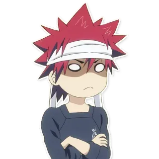 😟 Soma Yukihira Food Wars!: Shokugeki no Soma Anime, Food Wars, Soma Yukihira, Kochen, Wütend, Gesichtsausdruck telegram sticker
