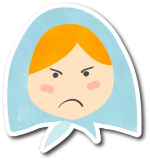 😡 angry, woman, headscarf, upset, cartoon, expression whatsapp sticker