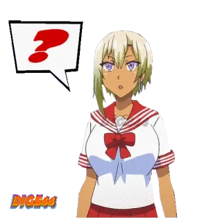 ❓ Anime, Cô gái, Câu hỏi, Biểu cảm, Nhân vật telegram sticker