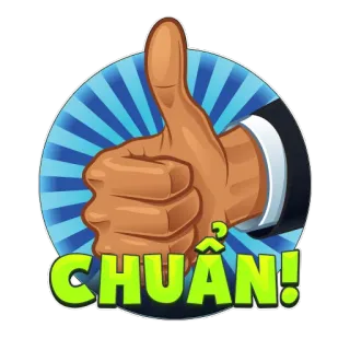 👍 CHUẨN! pollice in su, approvazione, vietnamita, verde telegram sticker