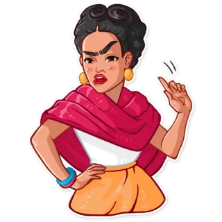 ☝ женщина, мультфильм, выражение, отношение, стикер telegram sticker