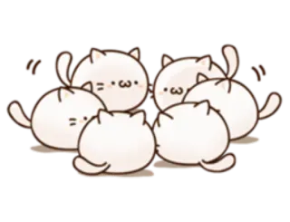 🐱 кошки, каваи, милые, группа, наклейка telegram sticker
