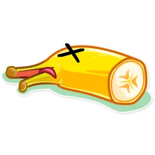 😵 банан, мертвый, мультфильм, стикер, фрукт telegram sticker