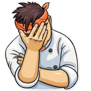 🤦 chef, facepalm, frustración, decepción, cocina telegram sticker