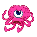 ๐คฆโโ๏ธ brain, monster, pink, angry, creature, cartoon, illustration telegram sticker