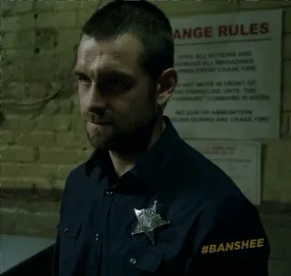 😶 Banshee #Banshee cảnh sát trưởng, cảnh sát, huy hiệu, chương trình TV telegram sticker