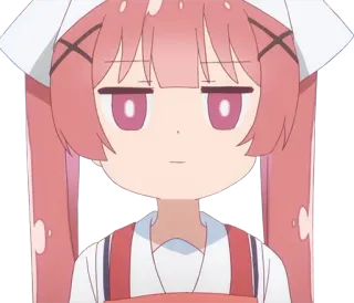 😐 anime, chica, pelo rosa, linda, dibujos animados telegram sticker