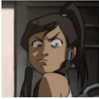 😡 Korra Avatar: The Legend of Korra Korra, Avatar, animation, dessin animé, drôle, en colère telegram sticker