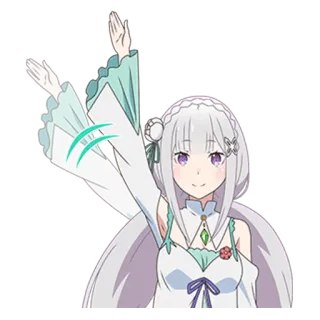 👋 Emilia Re:Zero Anime, Emilia, Re:Zero, Lucu, Waifu telegram sticker