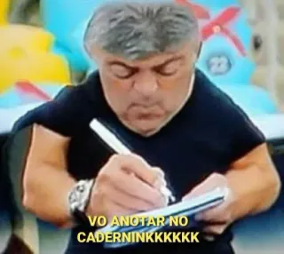 📝 VO ANOTAR NO CADERNINKKKKK écriture, carnet, mème telegram sticker