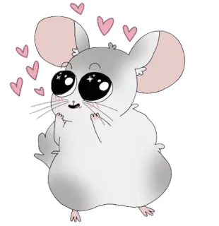😘 chinchilla, lindo, animal, dibujos animados, kawaii, roedor, corazones telegram sticker