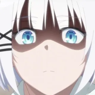 🍁 Anime, Garota, Assustador, Cabelo branco, Olhos telegram sticker