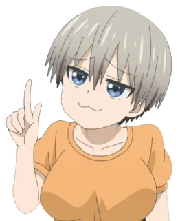 ☝️ Uzaki Hana Uzaki-chan Wants to Hang Out! anime, manga, uzaki-chan, cute, girl, funny telegram sticker