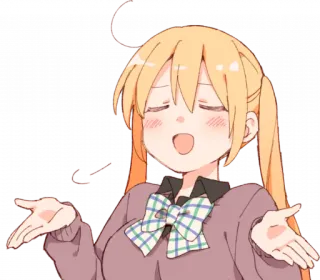 🤗 Anime, Chica, Encogiéndose de hombros, Indiferente, Linda, Dibujos animados telegram sticker