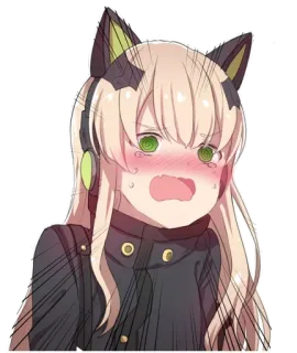 😍 anime, cat ears, blush, embarrassed, exclamation whatsapp sticker