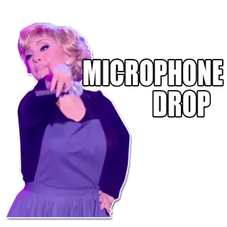 💅 MICROPHONE DROP Бросок микрофона, Праздник, Успех, Женщина, Выступление telegram sticker