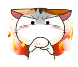 🔥 고양이, 화난, 만화, 짜증 telegram sticker