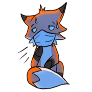 😷 漫画, キツネ, 動物, ステッカー telegram sticker