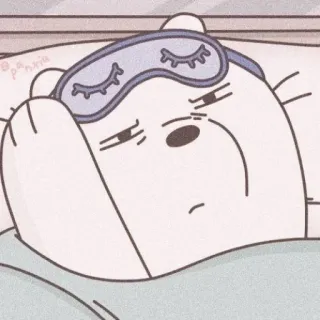 🙄 Ice Bear ours, dessin animé, endormi, mignon, animal, animation telegram sticker