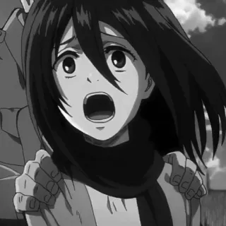 🗡 Mikasa Ackerman Attack on Titan Anime, Terror, Ação, Mangá telegram sticker