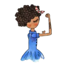 💪 donna, forte, femminista, emancipazione, cartone animato, ragazza, potere, tatuaggio telegram sticker